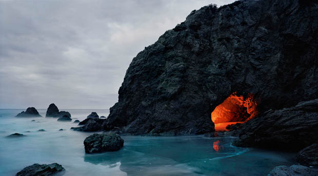 Cold and Dark Landscapes Illuminated by the Red Glow of Emergency Flares takerefuge 5