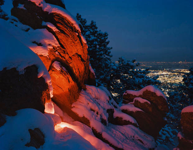 Cold and Dark Landscapes Illuminated by the Red Glow of Emergency Flares takerefuge 7