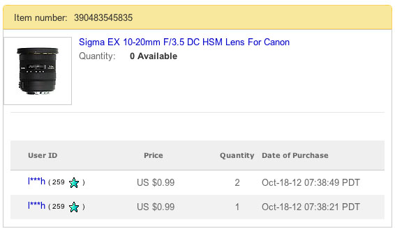 Oops: Calumet Accidentally Sells $  600 Lens on eBay for $  1. Three Times. history