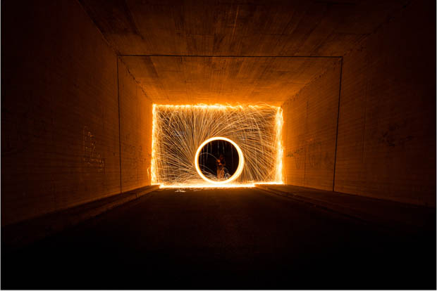 A Creative Light Painting Photograph That Makes Sparks Look Like Rain sparksumbrella 2