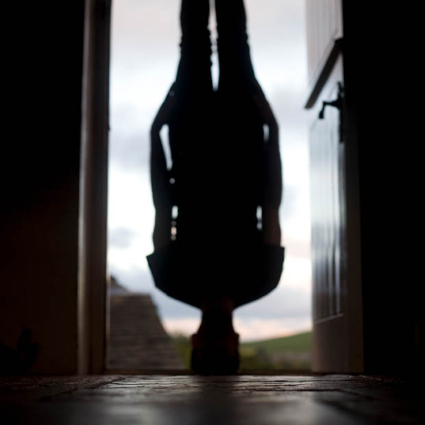 Curious Self Portraits of a Photographer Balancing On His Head upsidedown 10