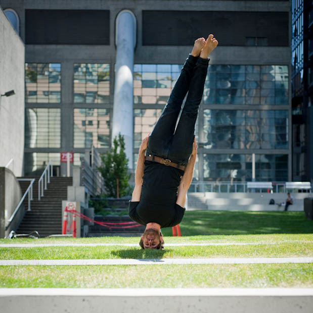 Curious Self Portraits of a Photographer Balancing On His Head upsidedown 11