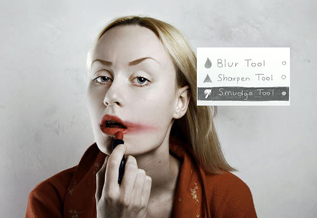Photos Imagining How Photoshop Tools Would Be Used as Beauty Products photoshopreallife.jpg 1