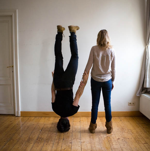 Curious Self Portraits of a Photographer Balancing On His Head upsidedown 2