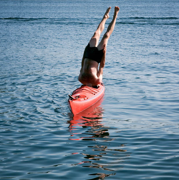 Curious Self Portraits of a Photographer Balancing On His Head upsidedown 4