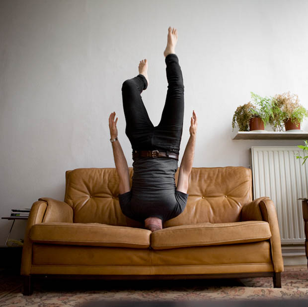 Curious Self Portraits of a Photographer Balancing On His Head upsidedown 8